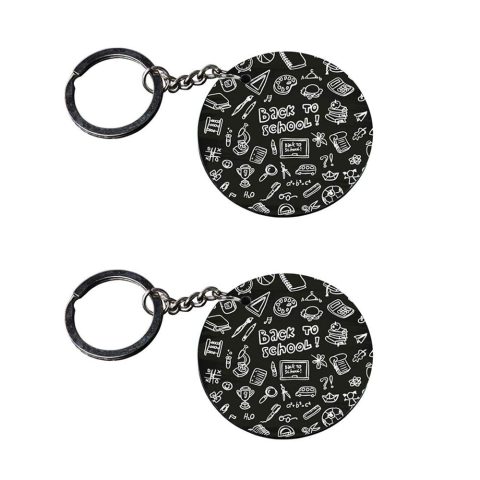 Crafty Worth | back to school keychain | keychain tag customized keychain with photo Printed Wooden Keychain| Circle Shape Set of 2 keyrings 2×2 inch
