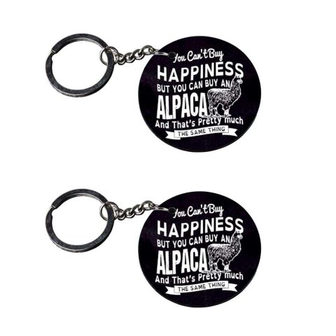 Crafty Worth | llama keychain for girls | keychain for bike customized keychain with photo Printed Wooden Keychain| Circle Shape Set of 2 keyrings 2×2 inch