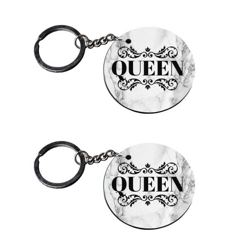 Queen Marble Print Round Keychain