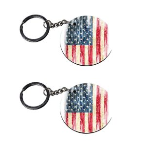 | american flag keychains | d keychain for girls customized keychain with photo Printed Wooden Keychain| Circle Shape Set of 