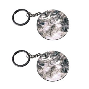 Crafty Worth black and white marble photo keychain set of 2