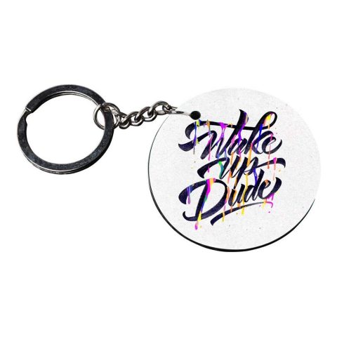 Crafty Worth | motivational keychain | keychain for best friends customized keychain with photo Printed Wooden Keychain| Circle Shape Set of 2 keyrings 2×2 inch - alternate view