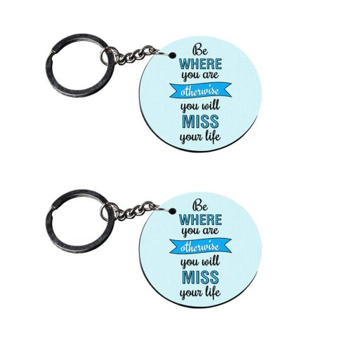 Crafty Worth | keychain with quotes for girls | r keychain for girls Printed Wooden Keychains | Circle Shape Set of 2 keyrings 2×2 inch