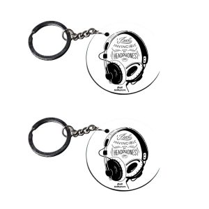 Crafty Worth letter M music photo keychain for girls set of 2