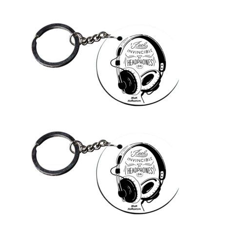 Crafty Worth | music keychains for girls | m keychains for girls customized keychain with photo Printed Wooden Keychain| Circle Shape Set of 2 keyrings 2×2 inch