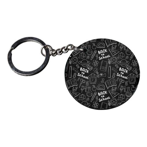 Crafty Worth | back to school | a keychain with letter a customized keychain with photo Printed Wooden Keychain| Circle Shape Set of 2 keyrings 2×2 inch - alternate view