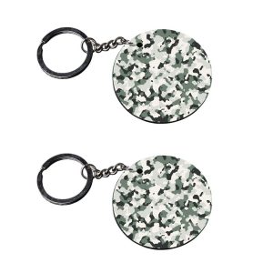 Crafty Worth letter D army photo keychain set of 2