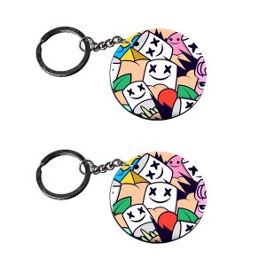 Crafty Worth letter P smiley budget keychain set of 2