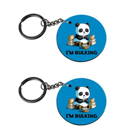 Crafty Worth | panda keychain under 100 | 3 keychain customized keychain with photo Printed Wooden Keychain| Circle Shape Set of 2 keyrings 2×2 inch