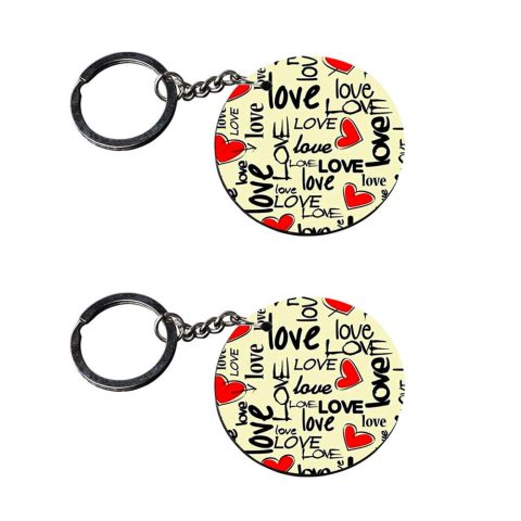 Crafty Worth | love keychain | 7 number keychain customized keychain with photo Printed Wooden Keychain| Circle Shape Set of 2 keyrings 2×2 inch