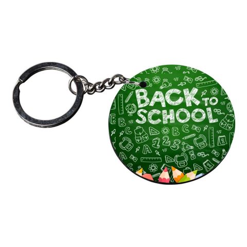 Crafty Worth | back to school keychain | r keychain for men bike customized keychain with photo Printed Wooden Keychain| Circle Shape Set of 2 keyrings 2×2 inch - alternate view