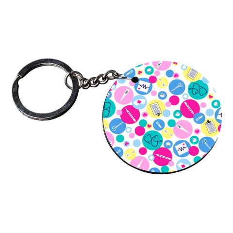 Crafty Worth | medical keychain | keychain keychain fancy customized keychain with photo Printed Wooden Keychain| Circle Shape Set of 2 keyrings 2×2 inch - alternate view