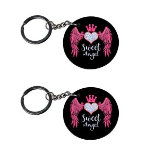 Crafty Worth angel photo keychain set of 2