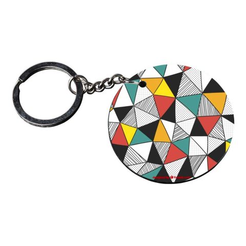 Crafty Worth | texture keychain | keychain under 100 customized keychain with photo Printed Wooden Keychain| Circle Shape Set of 2 keyrings 2×2 inch - alternate view