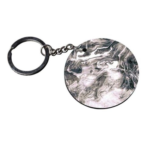 Crafty Worth | black and white marble | keychain for 10 keys customized keychain with photo Printed Wooden Keychain| Circle Shape Set of 2 keyrings 2×2 inch - alternate view