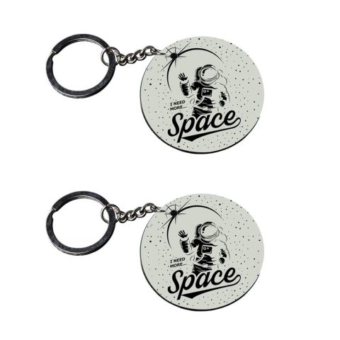 Crafty Worth | astronaut keychain | keychain ironman customized keychain with photo Printed Wooden Keychain| Circle Shape Set of 2 keyrings 2×2 inch