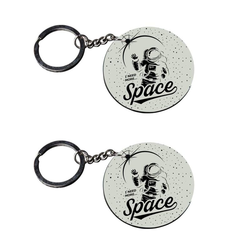 Round Astronaut Space Theme Keychain