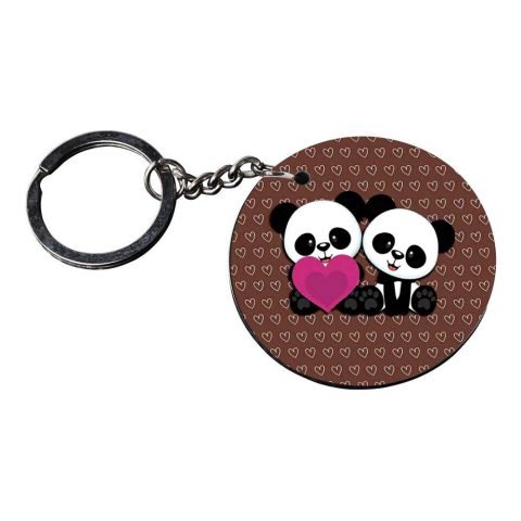 Crafty Worth | panda keychains for boys | keychain 3d laser photo edit customized keychain with photo Printed Wooden Keychain| Circle Shape Set of 2 keyrings 2×2 inch - alternate view