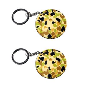 | army keychain | keychain car customized keychain with photo Printed Wooden Keychain| Circle Shape Set of 2 keyrings 2x2 inc