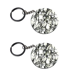 | black and white marble | keychain for bike rx100 customized keychain with photo Printed Wooden Keychain| Circle Shape Set o
