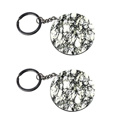 Crafty Worth | black and white marble | keychain for bike rx100 customized keychain with photo Printed Wooden Keychain| Circle Shape Set of 2 keyrings 2×2 inch