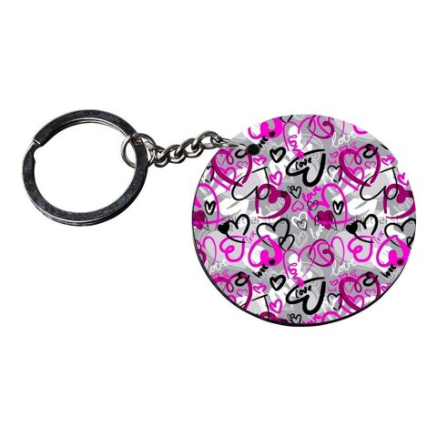 Crafty Worth | heart keychain | d keychain for girls customized keychain with photo Printed Wooden Keychain| Circle Shape Set of 2 keyrings 2×2 inch - alternate view