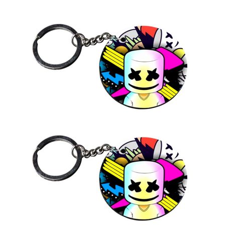 Crafty Worth | marshmallow keychain | p keychain for girls customized keychain with photo Printed Wooden Keychain| Circle Shape Set of 2 keyrings 2×2 inch