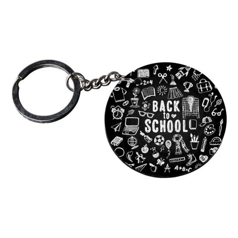 Crafty Worth | back to school keychain | keychain torch customized keychain with photo Printed Wooden Keychain| Circle Shape Set of 2 keyrings 2×2 inch - alternate view