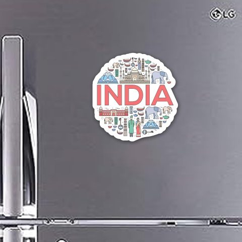 Crafty Worth | India Theme Souvenir Wooden Refrigerator Stylish Fridge Magnet Perfect Souvenir Gift for Brother, Sister, Kids | Home Decor | Kitchen Decor | Pack of 1 | Multicolor - alternate view