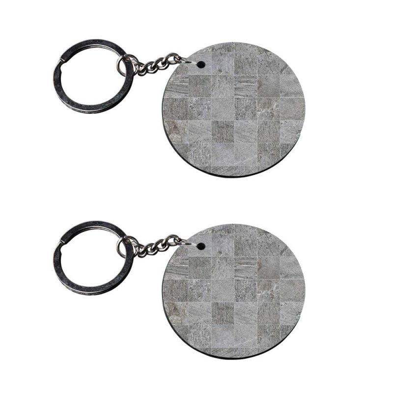 Round Textured Personalized Photo Keychain