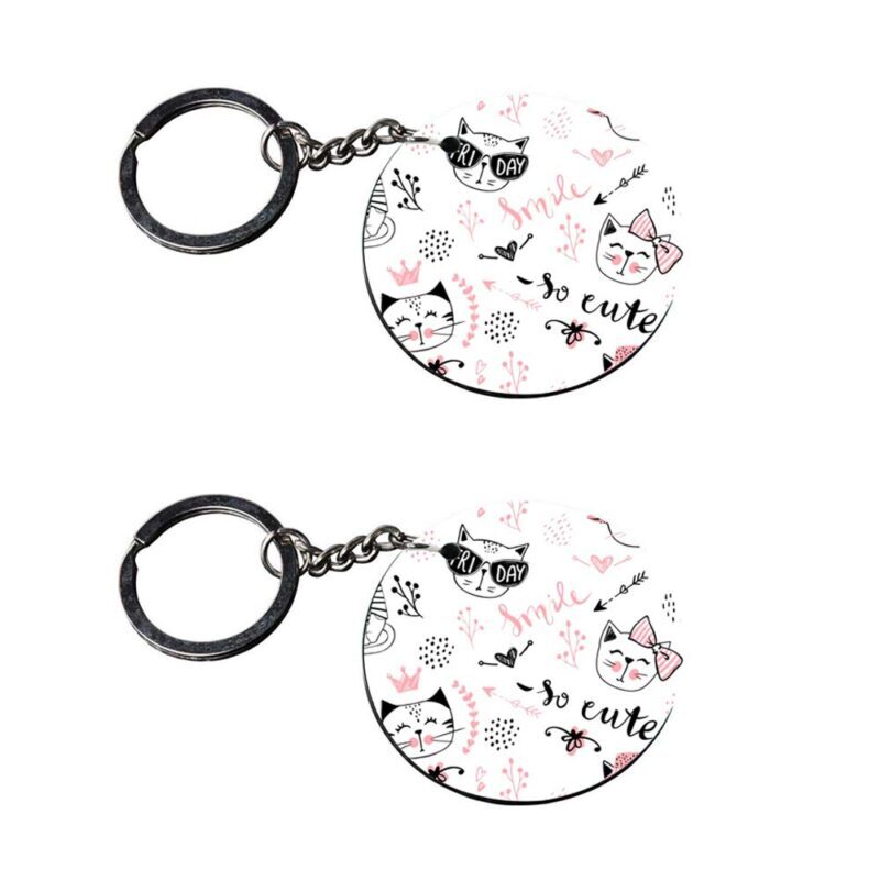 Round Wooden Personalized Photo Keychain