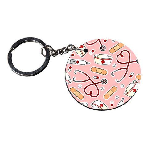 Crafty Worth | medical keychain | 808 keychain camera customized keychain with photo Printed Wooden Keychain| Circle Shape Set of 2 keyrings 2×2 inch - alternate view