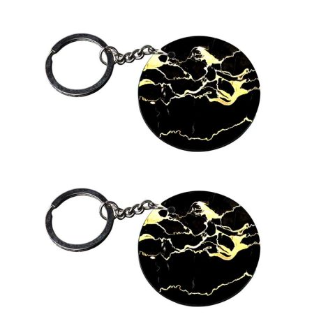 Crafty Worth | black marble texture | keychain for bike car customized keychain with photo Printed Wooden Keychain| Circle Shape Set of 2 keyrings 2×2 inch