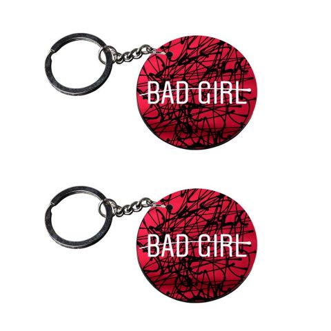 Crafty Worth | keychain for girls | l keychains for girls stylish customized keychain with photo Printed Wooden Keychain| Circle Shape Set of 2 keyrings 2×2 inch