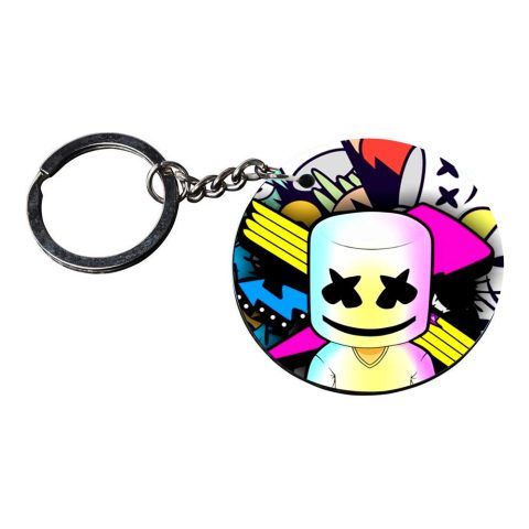 Crafty Worth | marshmallow keychain | p keychain for girls customized keychain with photo Printed Wooden Keychain| Circle Shape Set of 2 keyrings 2×2 inch - alternate view