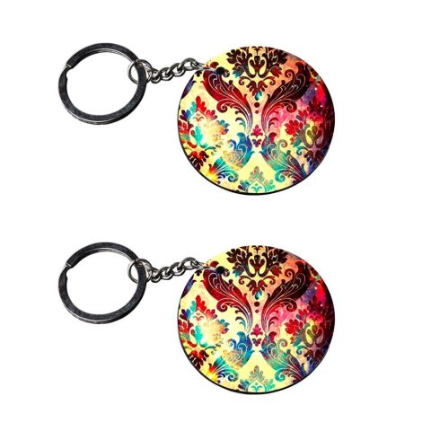 Crafty Worth | cloth keychain | keychain batman customized keychain with photo Printed Wooden Keychain| Circle Shape Set of 2 keyrings 2×2 inch