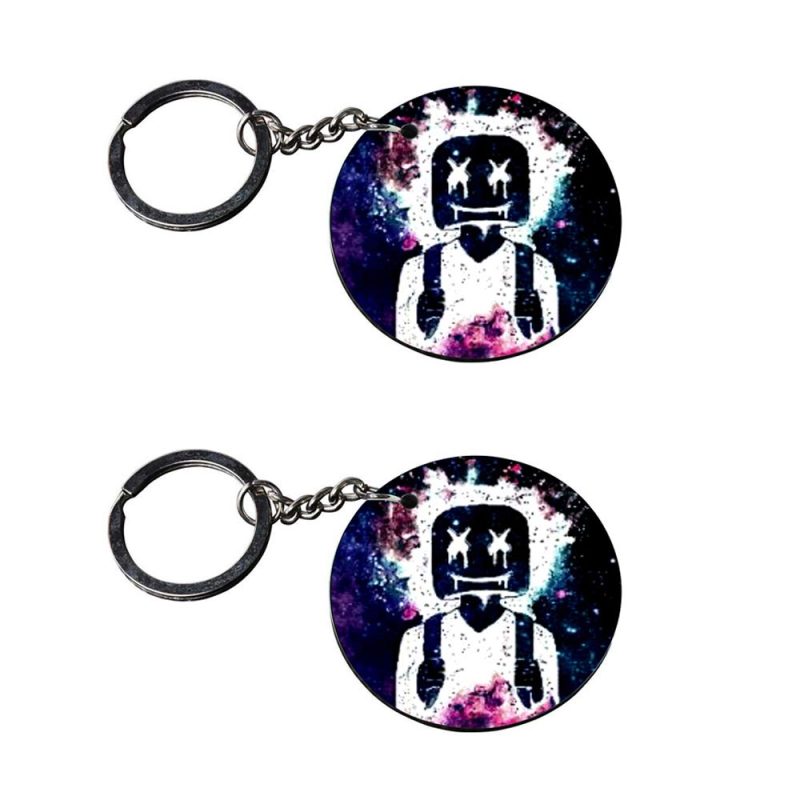 Galaxy DJ Mask Round Keychain Set