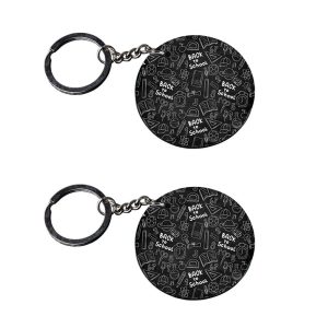 CraftyWorth | back to school | a keychain with letter a customized keychain with photo Printed Wooden Keychain| Circle Shape Set of 2 keyrings 2x2 inch
