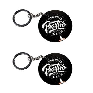 CraftyWorth | motivational quote keychain | keychain for 3 customized keychain with photo Printed Wooden Keychain| Circle Shape Set of 2 keyrings 2x2 inch