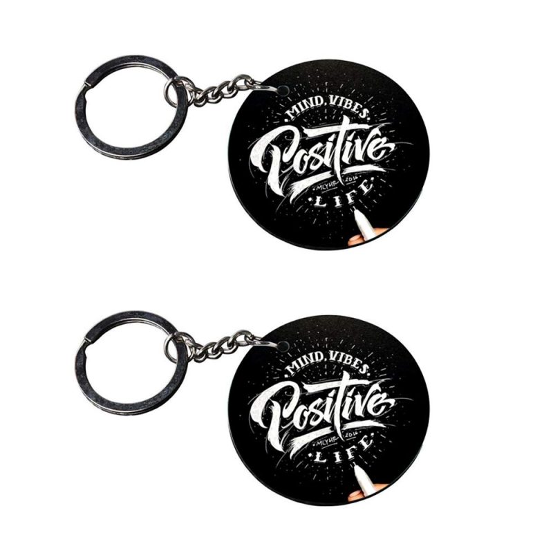 Crafty Worth | motivational quote keychain | keychain for 3 customized keychain with photo Printed Wooden Keychain| Circle Shape Set of 2 keyrings 2x2 inch