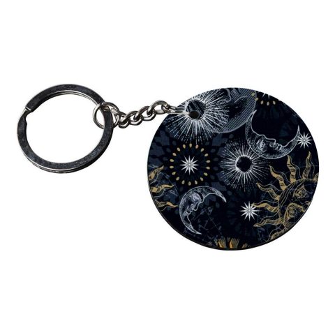 Crafty Worth | keychain with texture | keychain doll customized keychain with photo Printed Wooden Keychain| Circle Shape Set of 2 keyrings 2×2 inch - alternate view