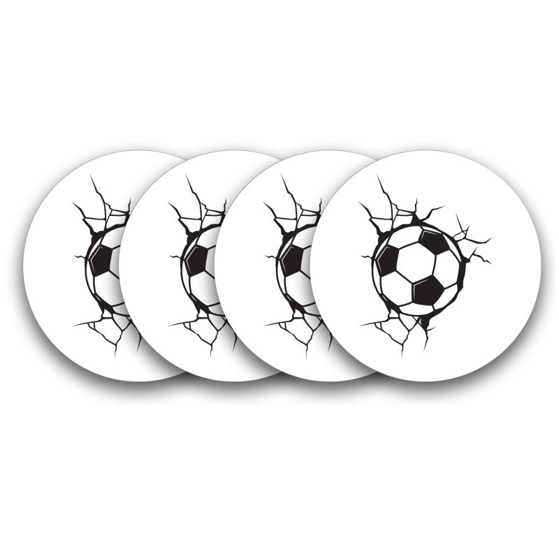 Football Crack Pattern Wooden Coasters