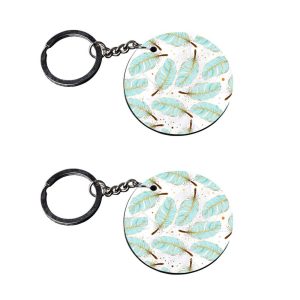 | feather texture keychain | keychain for friends forever customized keychain with photo Printed Wooden Keychain| Circle Shap