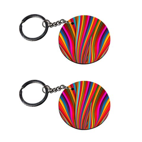 Crafty Worth | texture keychain | keychain dolls for girls customized keychain with photo Printed Wooden Keychain| Circle Shape Set of 2 keyrings 2×2 inch