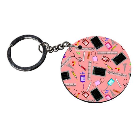 Crafty Worth | key chain for girls cute under 100 | keychain stand for home customized keychain with photo Printed Wooden Keychain| Circle Shape Set of 2 keyrings 2×2 inch - alternate view