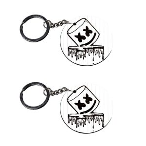 | marshmallow X X Smilykeychain | o keychain customized keychain with photo Printed Wooden Keychain| Circle Shape Set of 2 ke