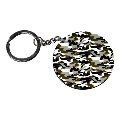 Crafty Worth | army texture keychain | keychain for 93 customized keychain with photo Printed Wooden Keychain| Circle Shape Set of 2 keyrings 2×2 inch - alternate view
