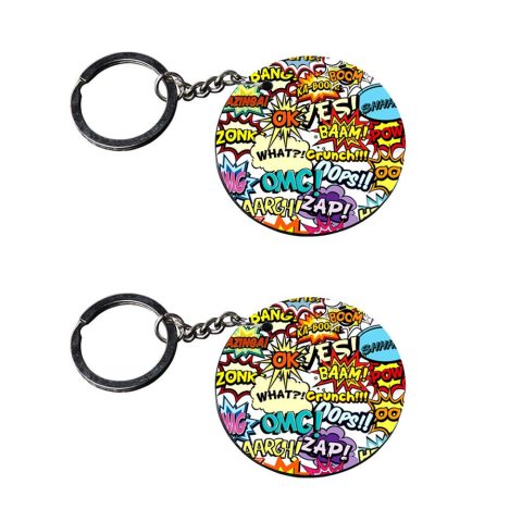 Crafty Worth | typography keychain | boy keychain 5 and 8 year customized keychain with photo Printed Wooden Keychain| Circle Shape Set of 2 keyrings 2×2 inch