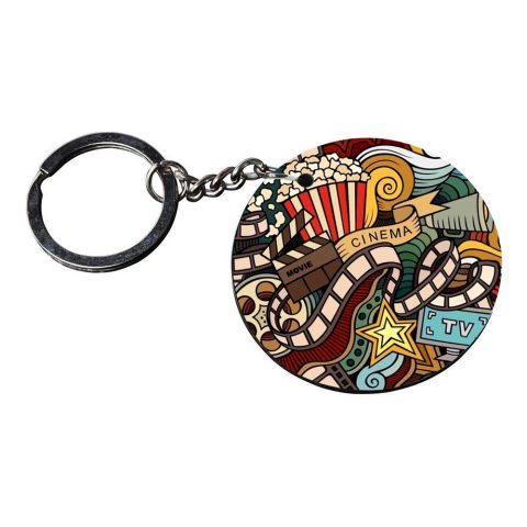 Crafty Worth | keychain with texture | d keychain customized keychain with photo Printed Wooden Keychain| Circle Shape Set of 2 keyrings 2×2 inch - alternate view