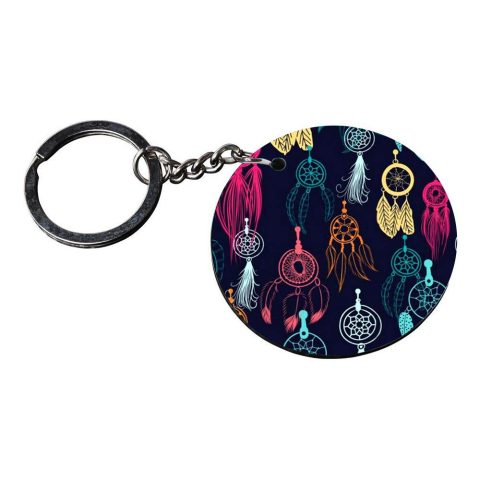 Crafty Worth | feather keychain | a keychain for boys customized keychain with photo Printed Wooden Keychain| Circle Shape Set of 2 keyrings 2×2 inch - alternate view
